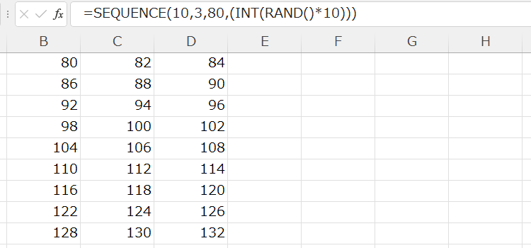 SEQUENCE関数の応用例、タイトル04